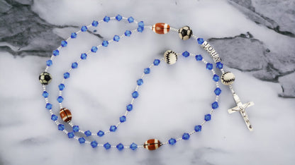 Football Crystal Rosary, Match Team School Colors, First Communion