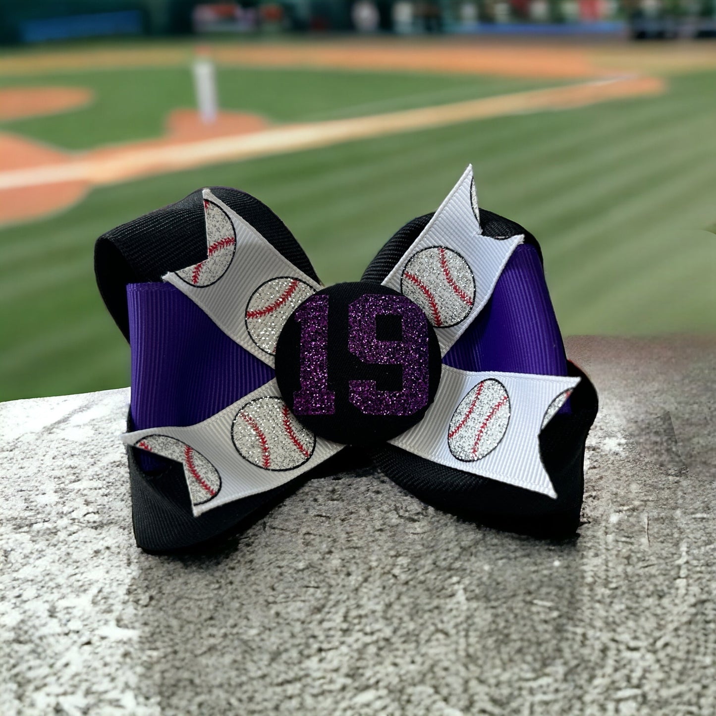 Match Team Color Football Glitter Hair Bow