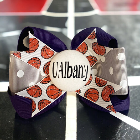 Basketball Hair Bow with Name & Customized Colors