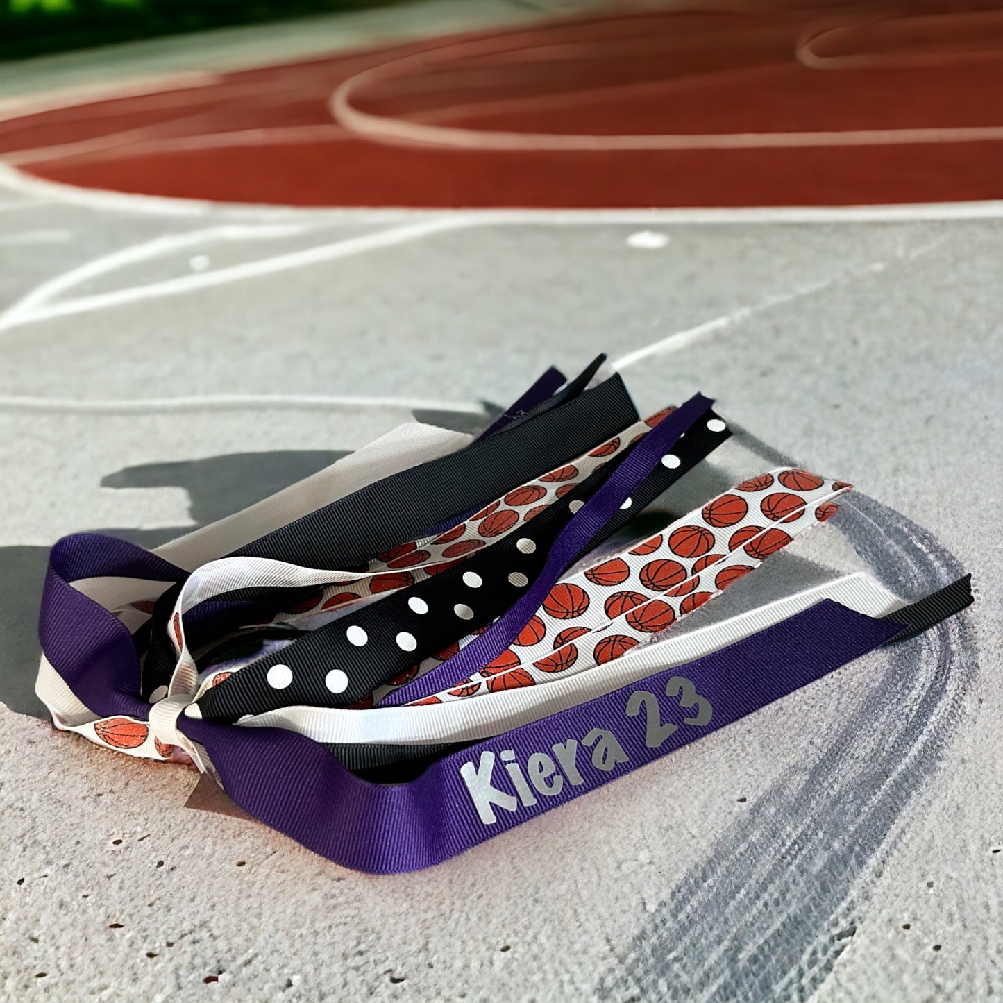 You Pick Team Colors Glitter Volleyball Ponytail Ribbon Bow Streamer