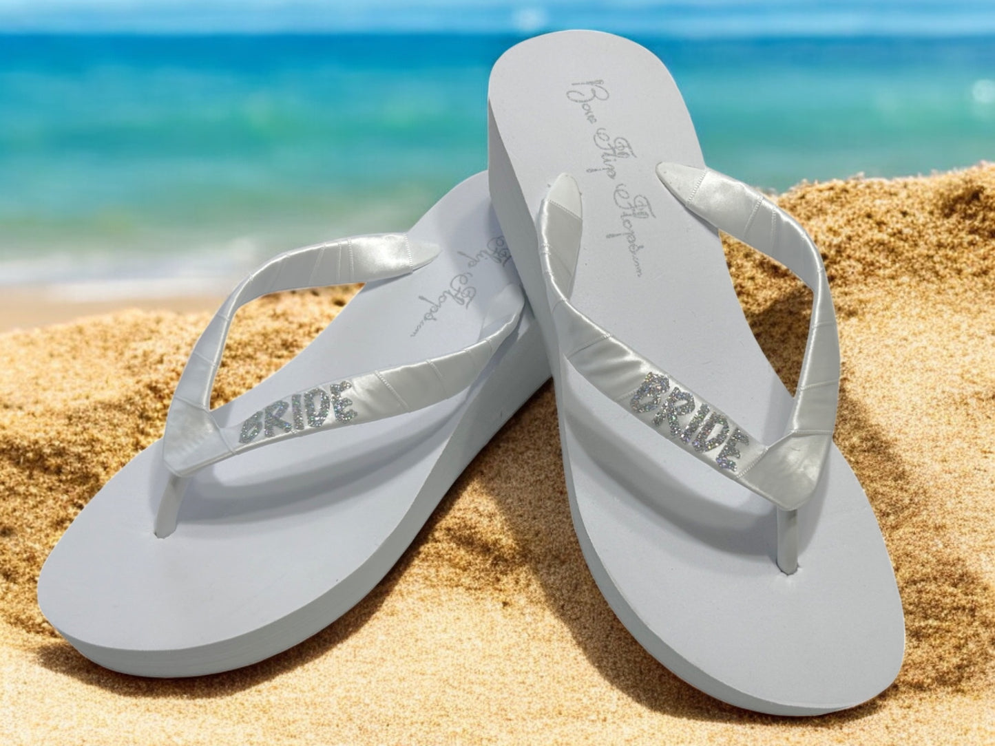 Choose Heel & Colors Glitter Bride Flip Flops