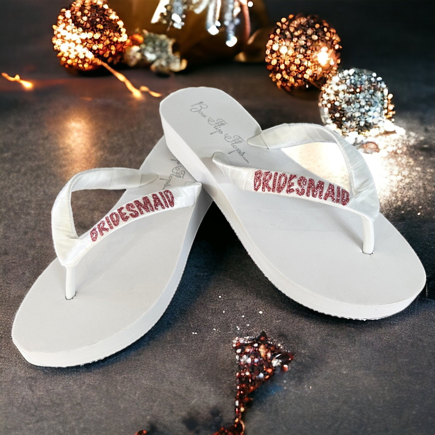 Glitter Groom's Mom Flip Flops, Match your Wedding Colors