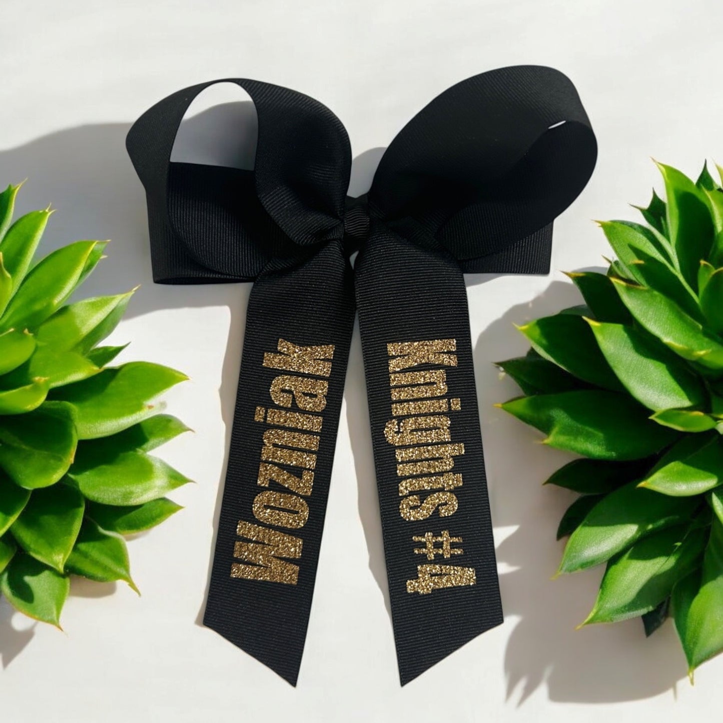 Cross Country Glitter Personalized Hair Bow