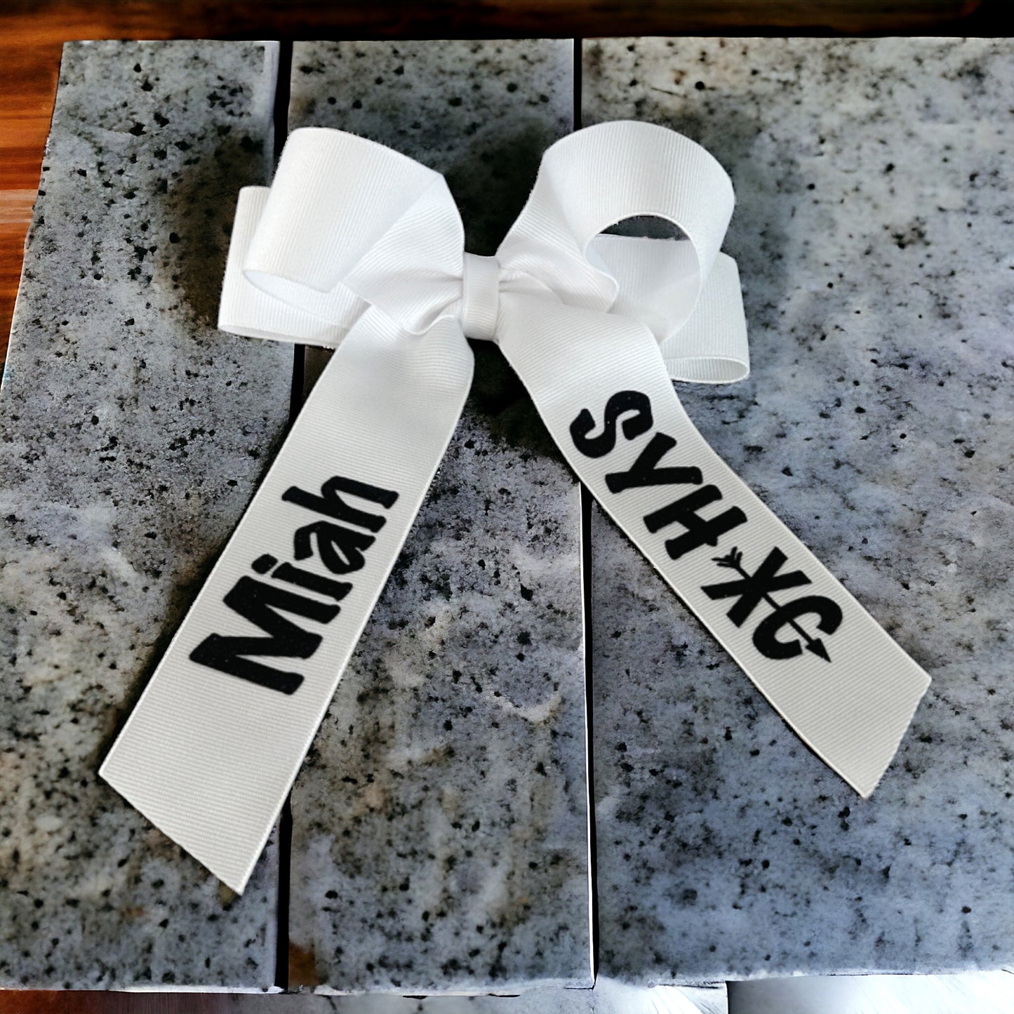 Cross Country Glitter Personalized Hair Bow