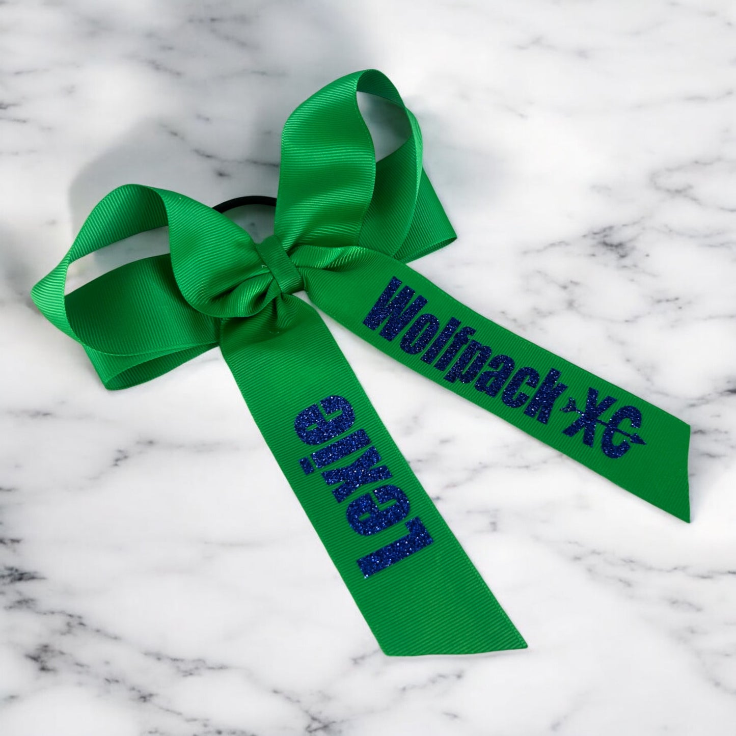 Cross Country Glitter Personalized Hair Bow