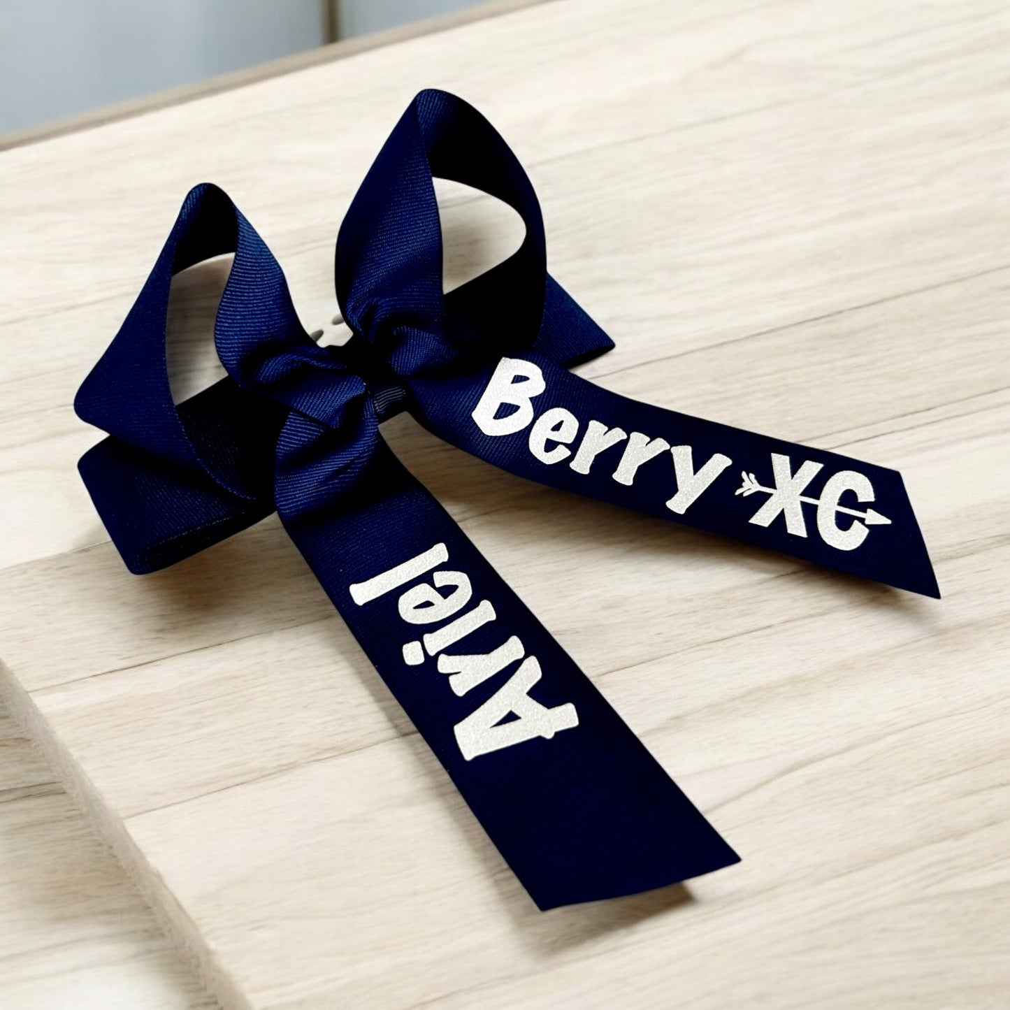 Cross Country Glitter Personalized Hair Bow