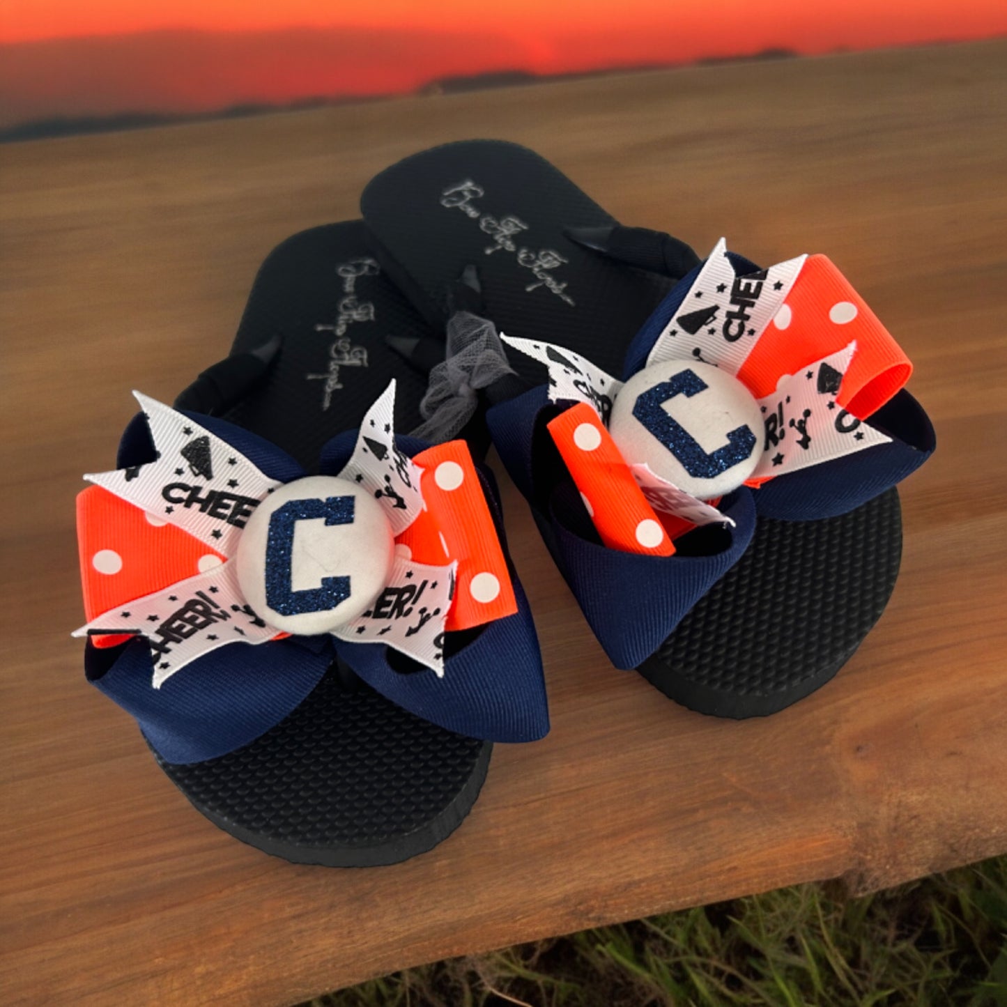 Choose your Colors Cheer or Sport Bow Flip Flops