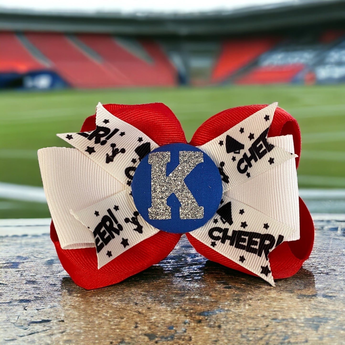 Match Team Color Football Glitter Hair Bow