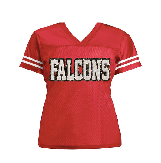 Falcons Glitter Women’s Jersey Football Shirt, Atlanta