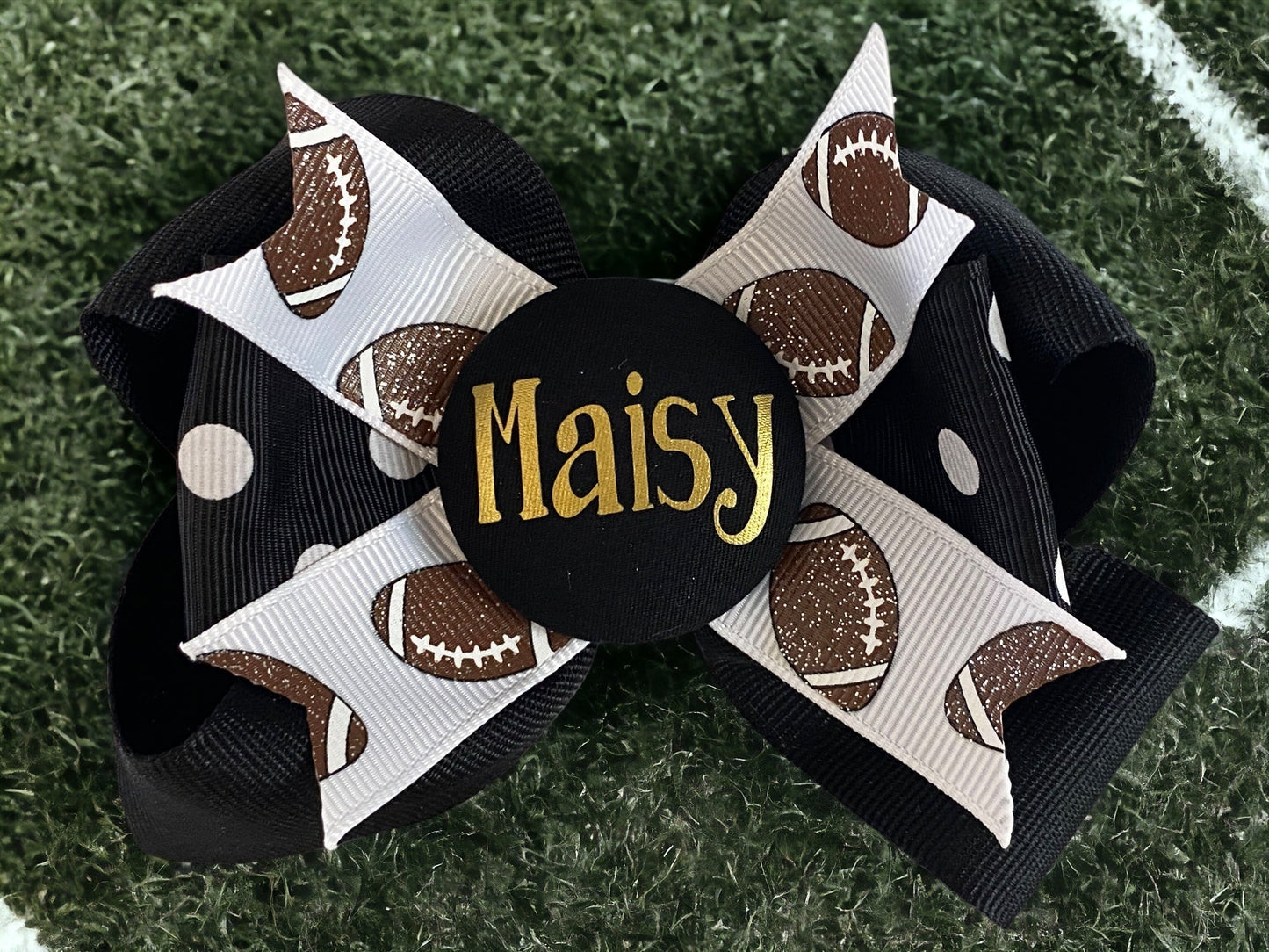 Soccer Glitter Ribbon Hair Bow, Custom Team Colors, Softball & Volleyball