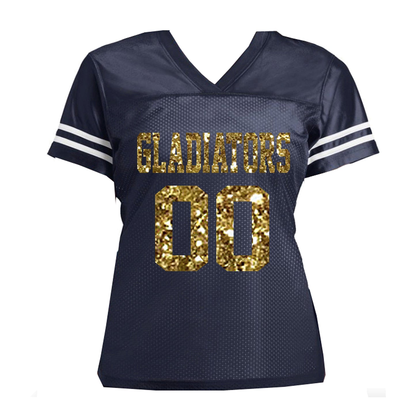 Glitter Football Women's Mom Jersey with School Team Name, Gladiators