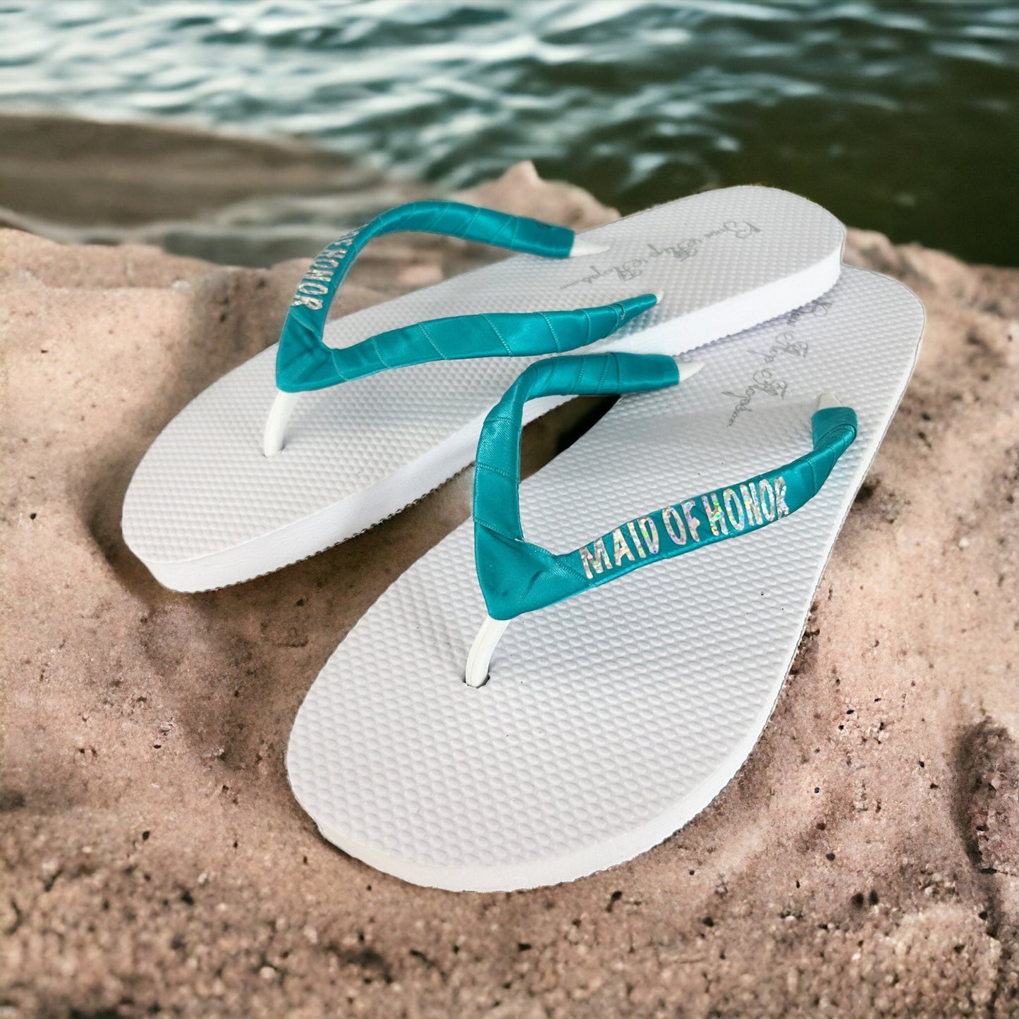 Glitter Groom's Mom Flip Flops, Match your Wedding Colors