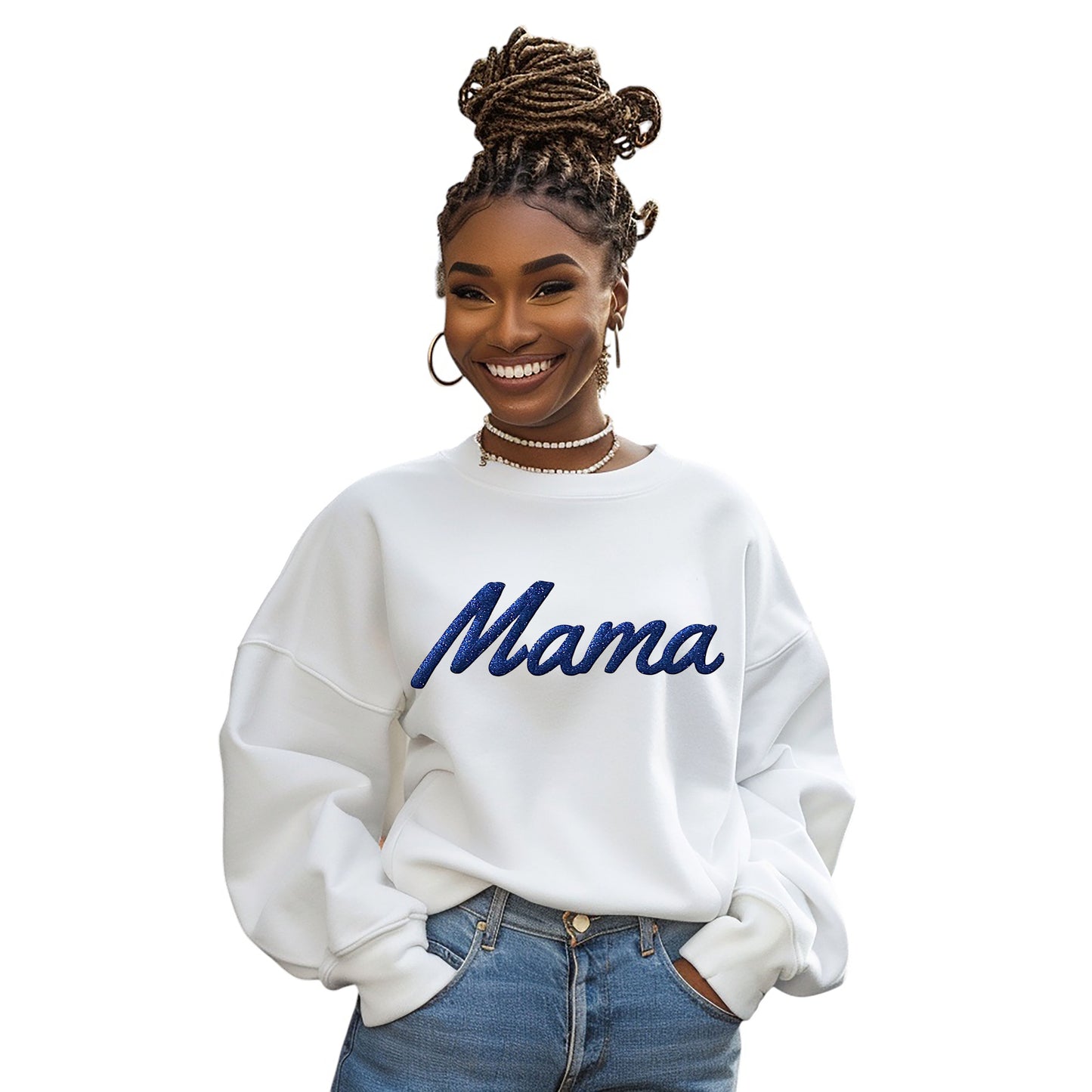 Mama Sweatshirt with Glitter Lettering, Girl or Boy, Dog Mom