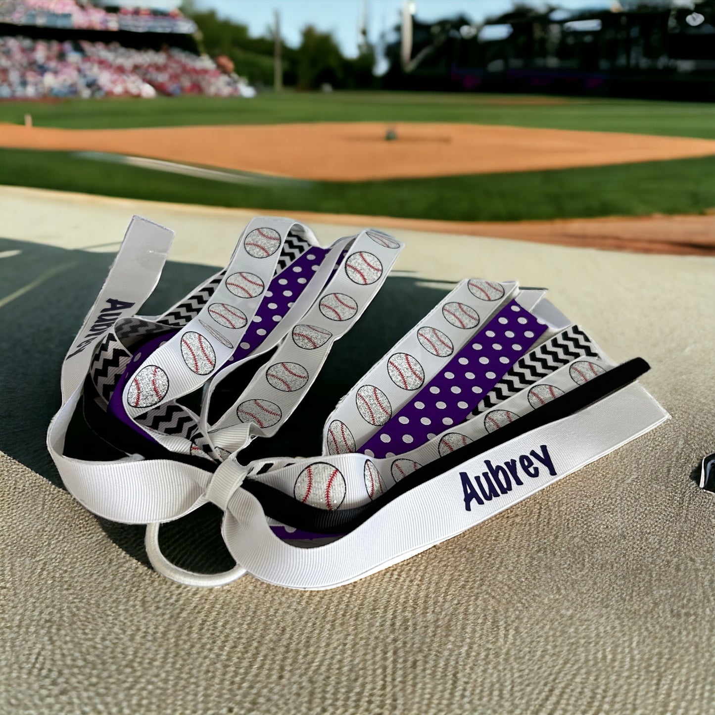 Glitter Sports Personalized Ponytail Bow - Match Team Colors