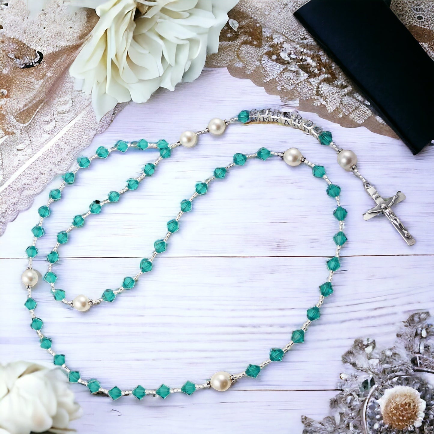 Favorite Color Name Rosary for Boys Girls First Communion Gift, Crystal & Sterling Silver