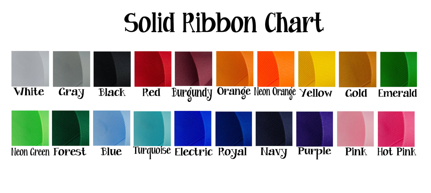 Name & Number Personalized Hair Bow with Tails , Choose your Colors