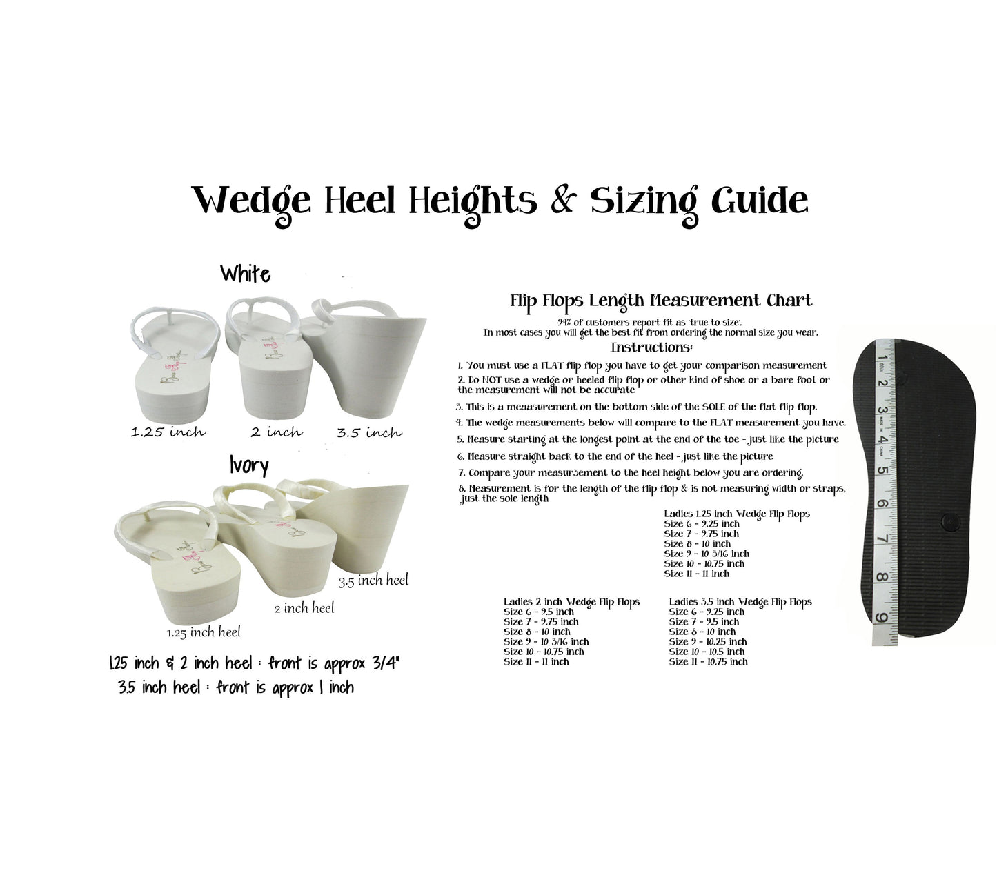 Crystal, Rhinestone & Satin Wedge Heel Flip Flops - Customizable!