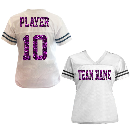 Football Glitter Jersey, Personalized with Team and Number