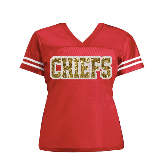 Chiefs Kansas City Glitter Women's Football Jersey
