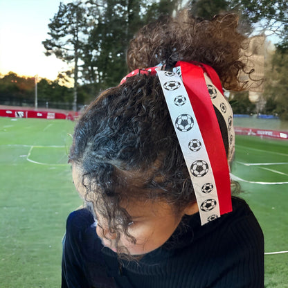 Soccer Ponytail Streamer Bow for Girls Team