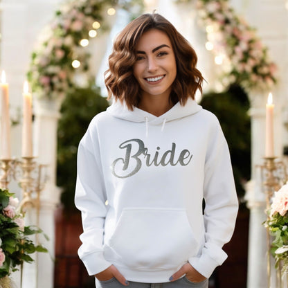 Black & Silver Glitter Bride Hoodie Sweatshirt, Customize Colors (Copy)