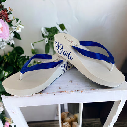 Gold Bride Wedge Flip Flops