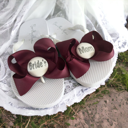 Customizable Bridal Party Bow Flip Flops