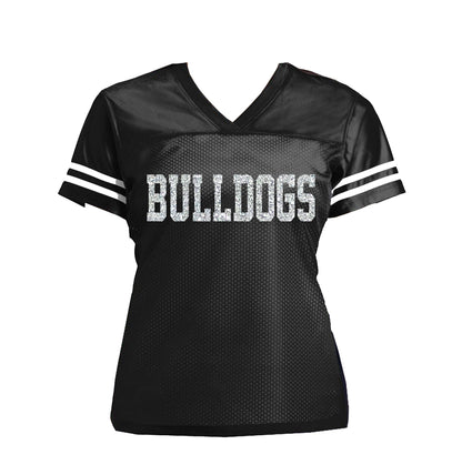 Bulldogs Glitter Team Name Football Jersey - Personalize with Your School