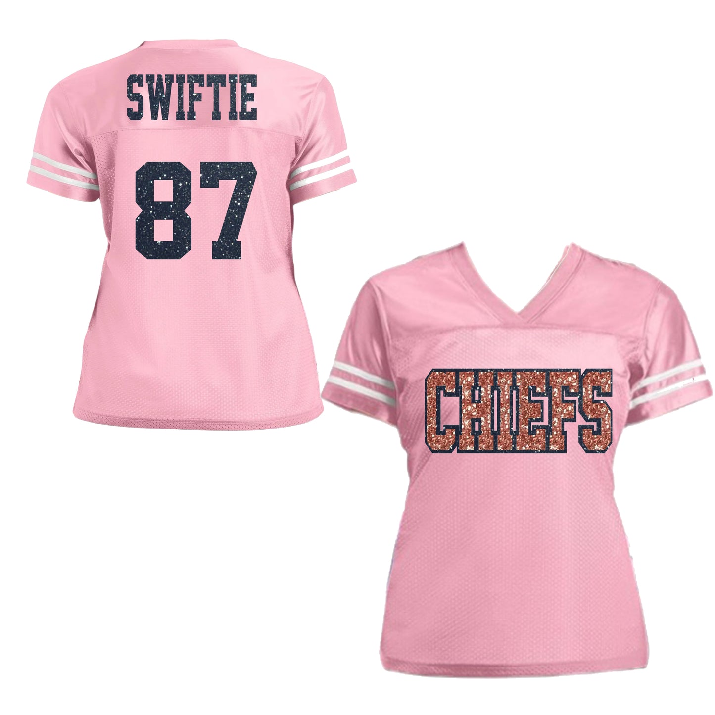 Chiefs Swiftie Glitter Football Jersey Kelce Taylor