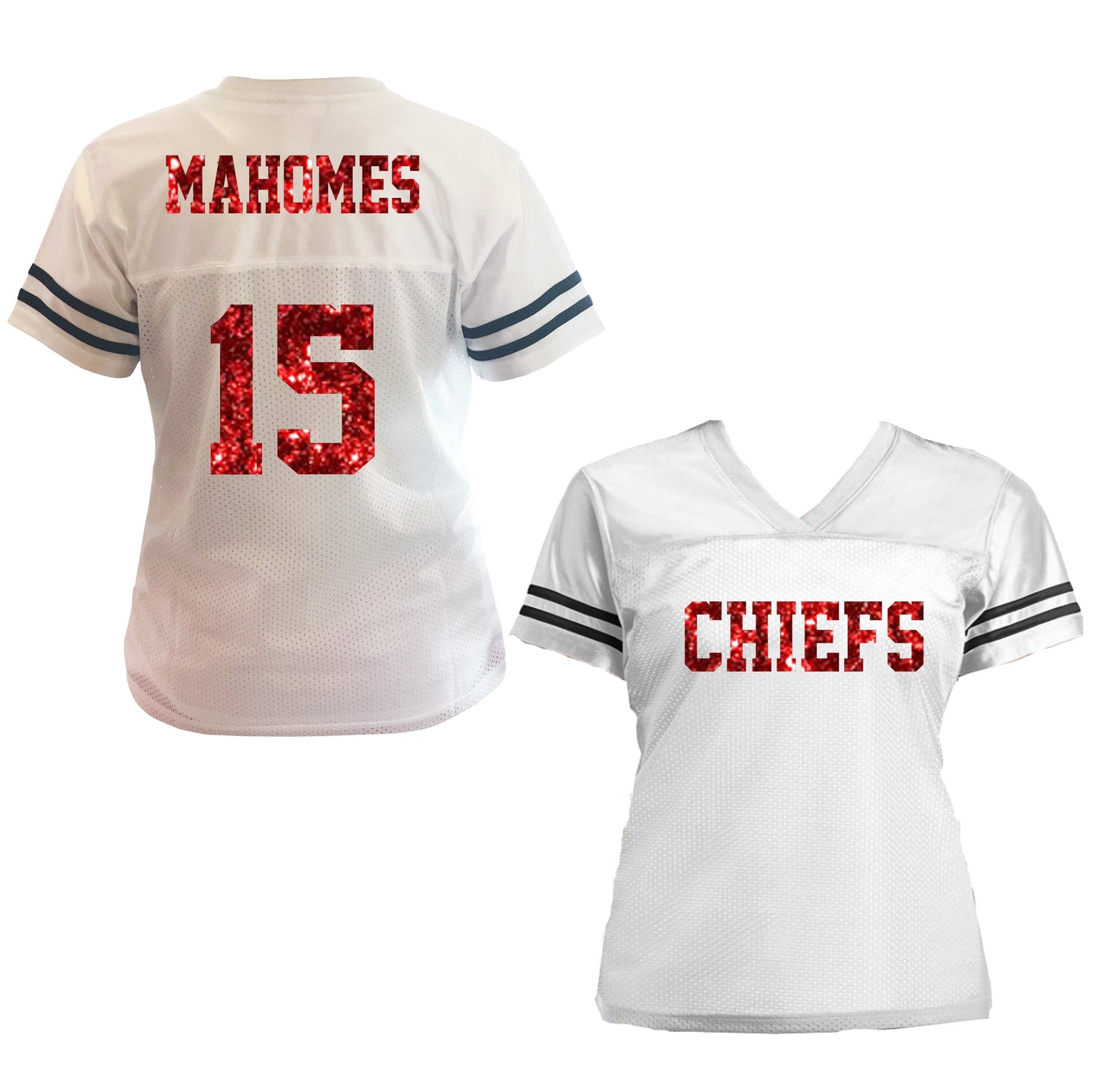 Black with Red Glitter Patrick Mahomes Chiefs Jersey