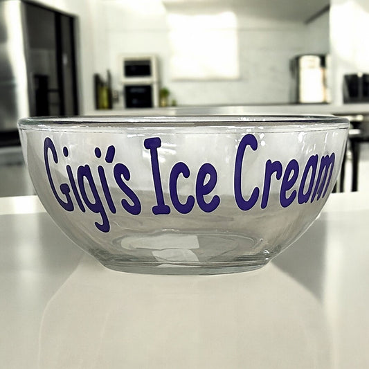 Gigi's Ice Cream Bowl in Purple Lettering, Customize Yours!