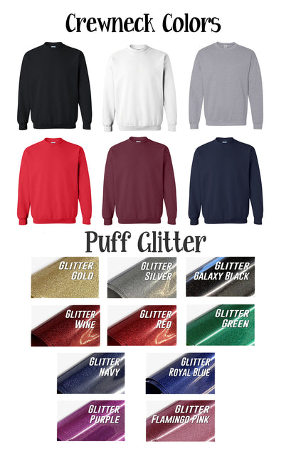 Glitter Team Name Customized Sweatshirt, Hawks or any School or Team