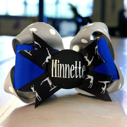 Team Colors Glitter Soccer Hair Bow with Name