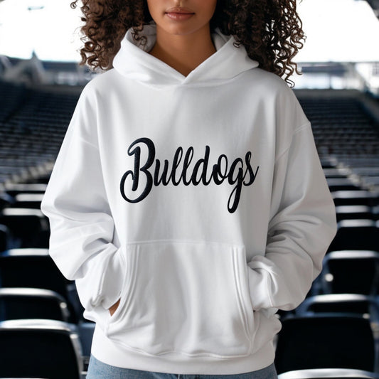 Bulldogs Glitter Hoodie Sweatshirt, Choose any Team School College Name, Georgia, Customize!