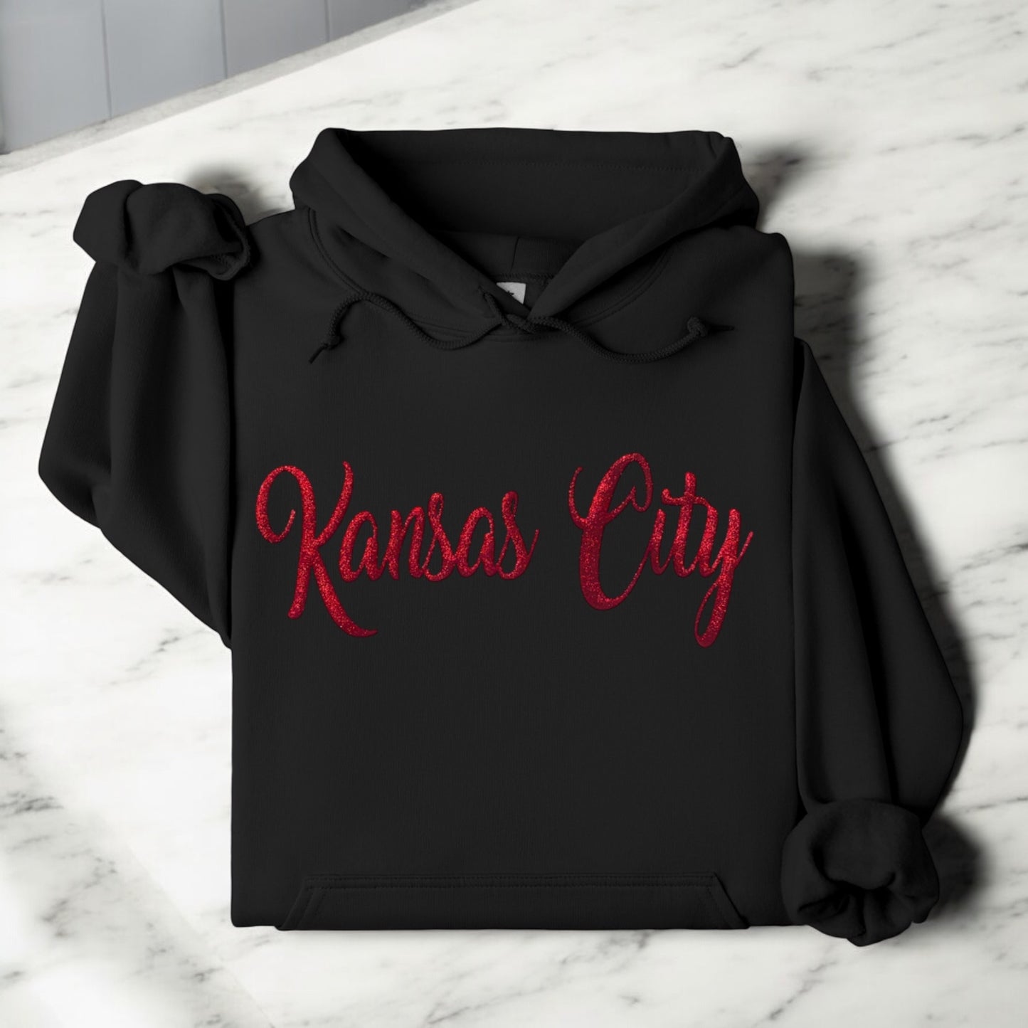 Choose Your Colors Hoodie with Customizable Glitter Writing on the Front