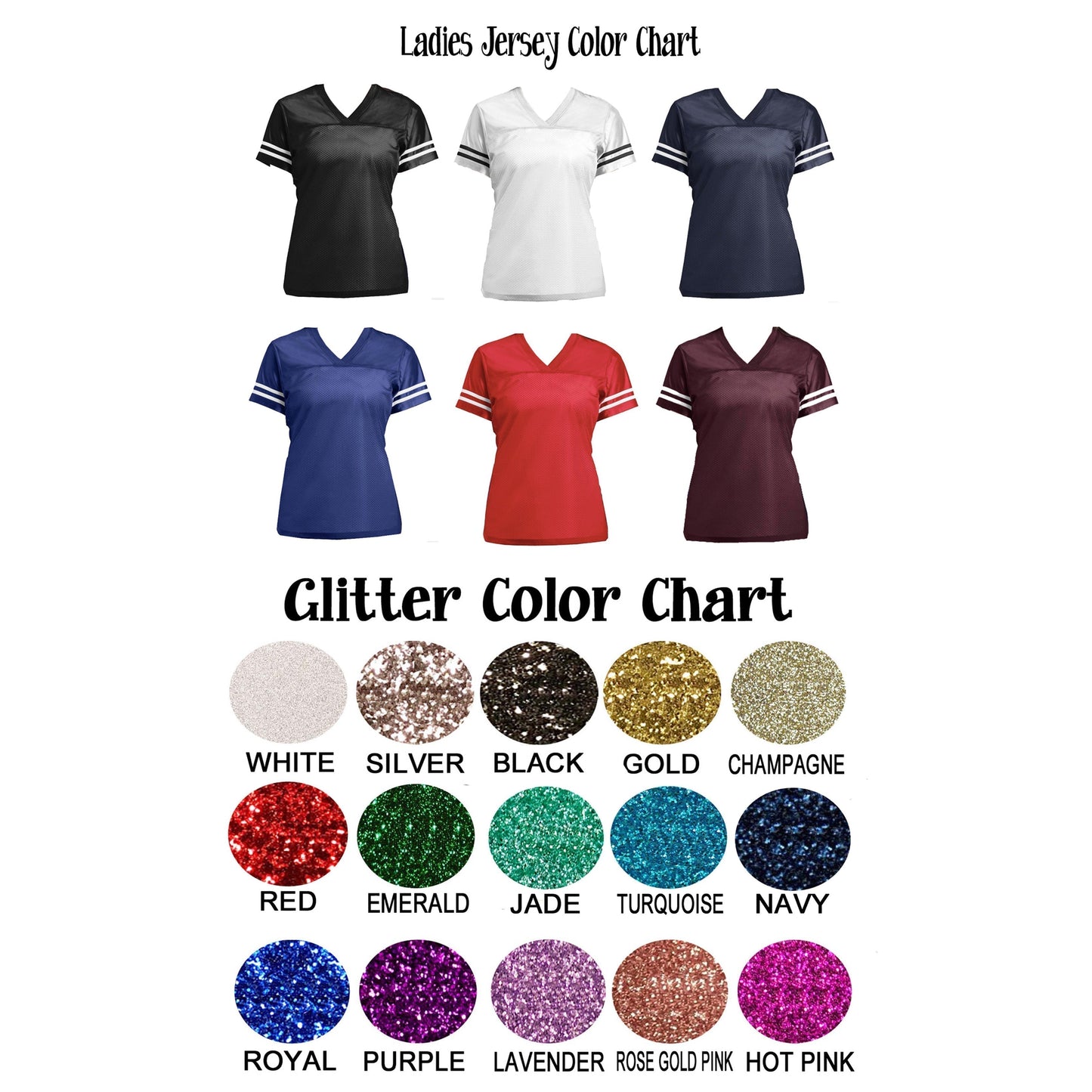 Choose Your Colors: Glittery Football Sports Jersey with Custom Team Name