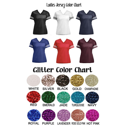 Choose Your Colors: Glittery Football Sports Jersey with Custom Team Name