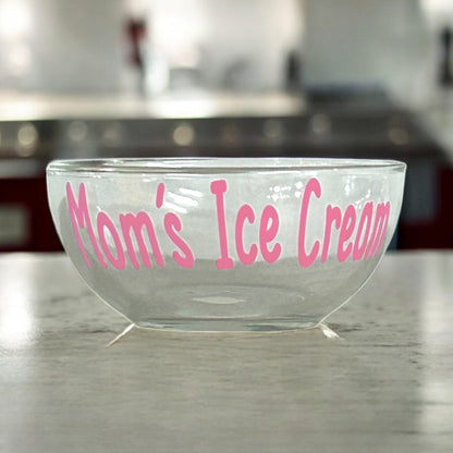 Pop's Ice Cream Bowl, Glass Dessert Dish for Grandpa Gift