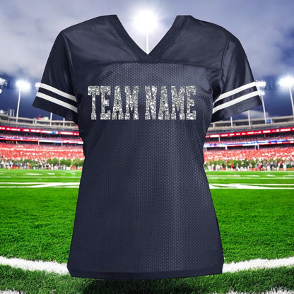 Design Your Glitter Women's Football Jersey Shirt