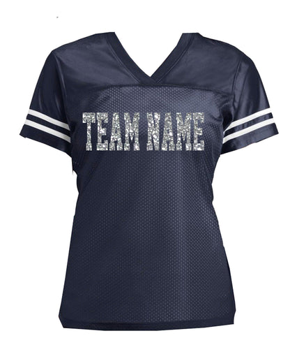 Bulldogs Glitter Team Name Football Jersey - Personalize with Your School