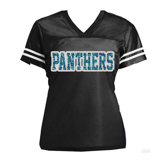 Panthers Glitter Women’s Jersey Football Shirt, Carolina