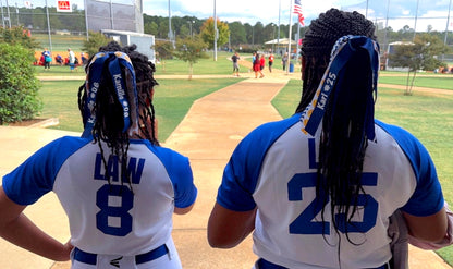 Softball Personalized Ponytail Hair Holder with Glitter Sports Ribbon