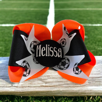 Volleyball & Sports Personalized Hair Clip Bow or Ponytail Holder, Match Team Colors