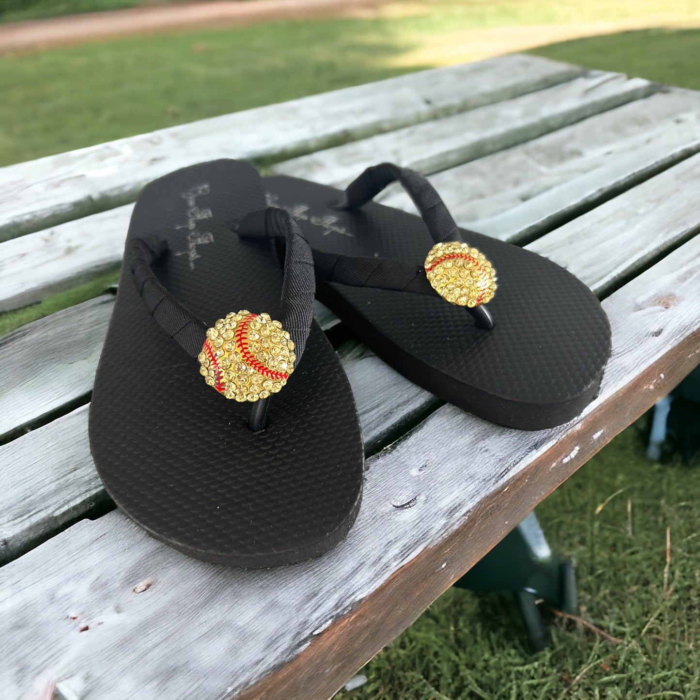 Softball Rhinestone Flip Flops, Choose your color