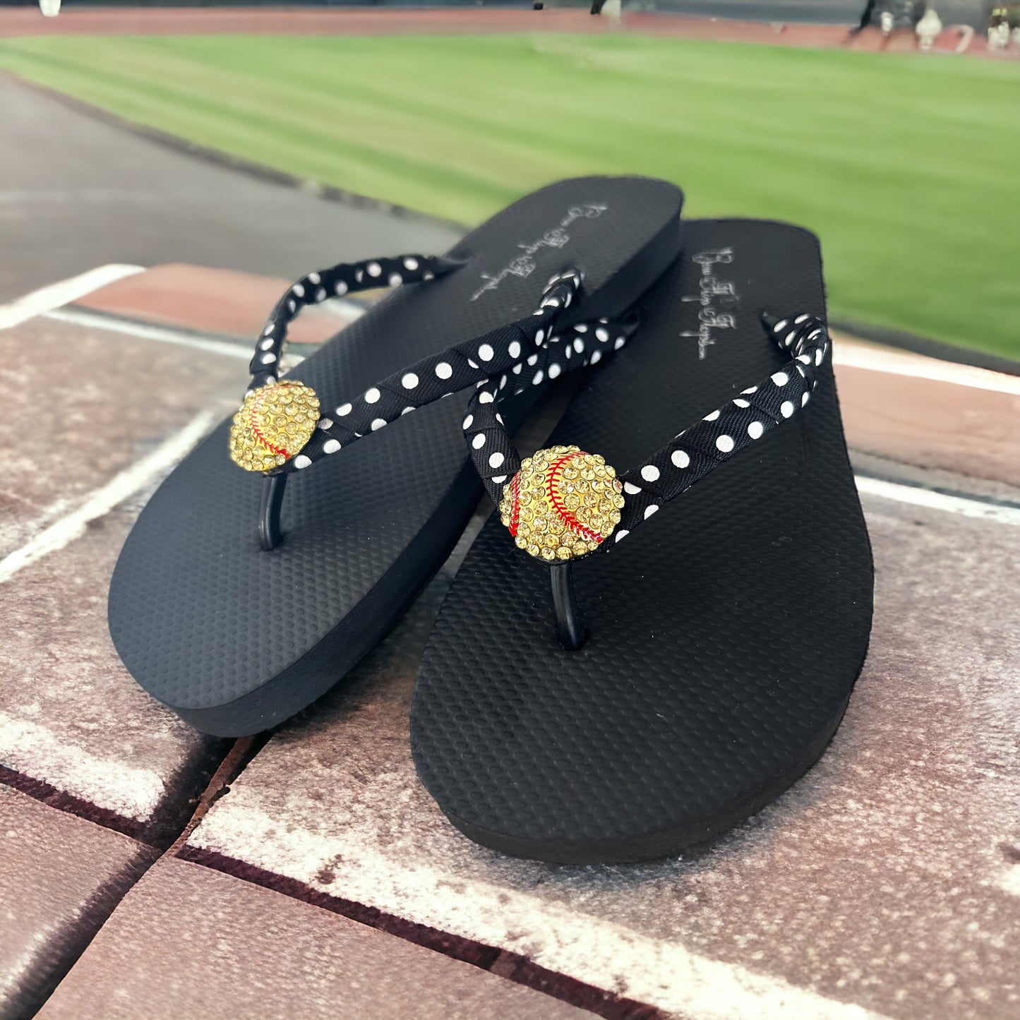 Softball Rhinestone Flip Flops, Choose your color