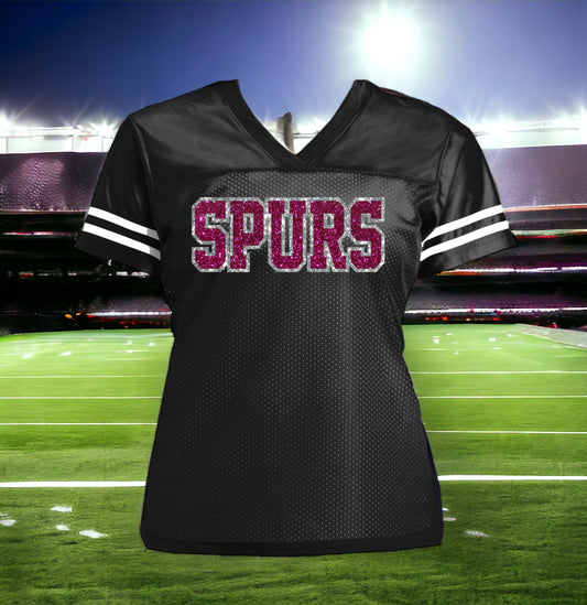 Glittery Football Sports Jersey with Custom Team Name