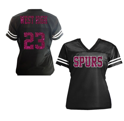 Personalized Double Glitter Football Jersey with Name and Number