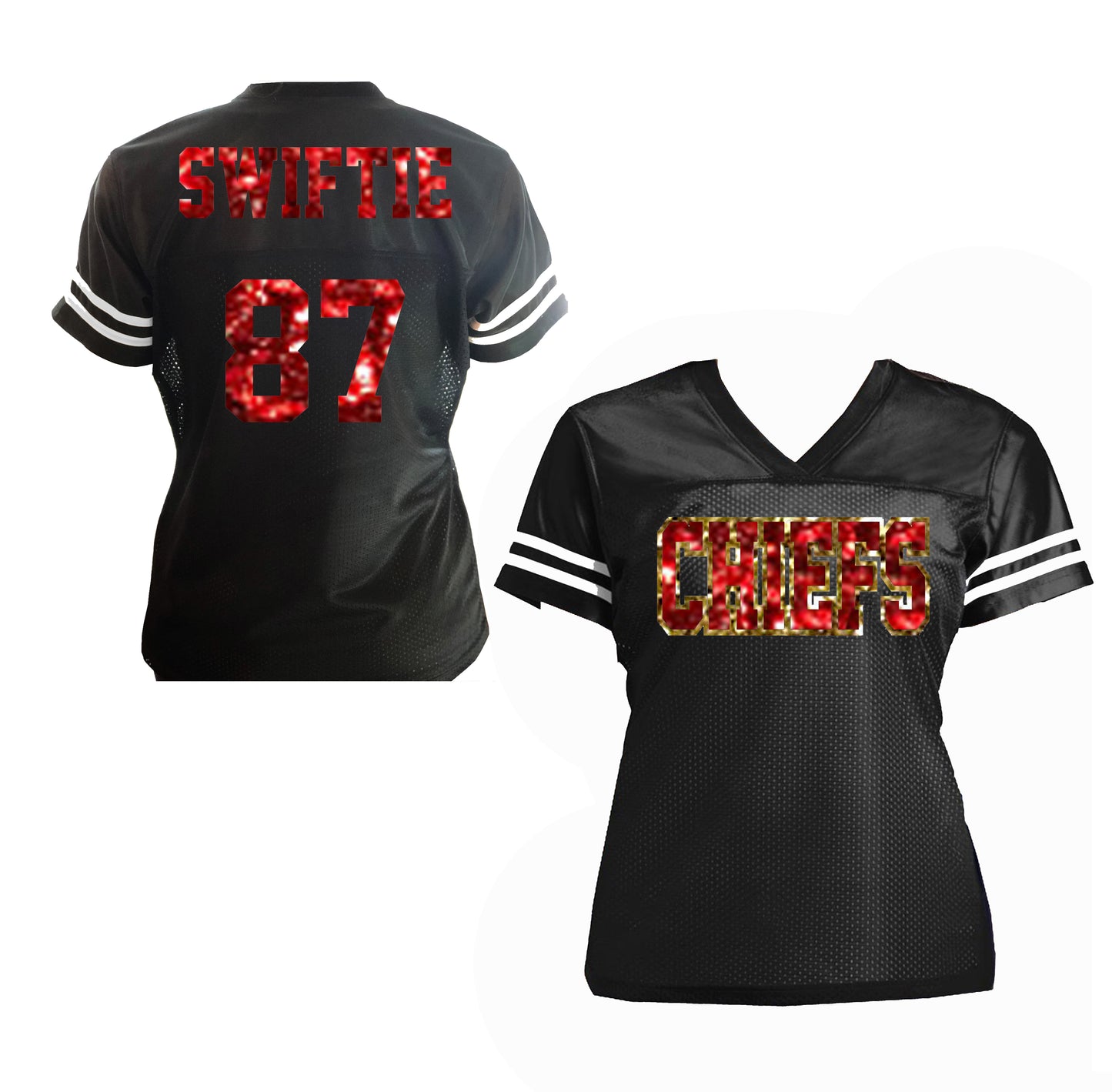 Chiefs Swiftie Glitter Football Jersey Kelce Taylor